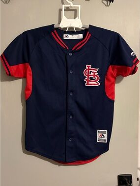 Majestic Navy and Red St. Louis Cardinals Youth Baseball Jersey